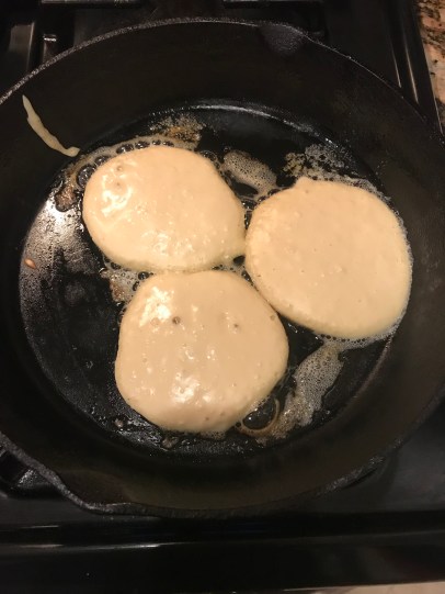 cooking pancakes
